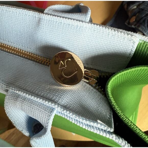 NWT Kate Spade New York x Target Color Block Knit Tote Bag Green/Blue Sold Out - Picture 7 of 9